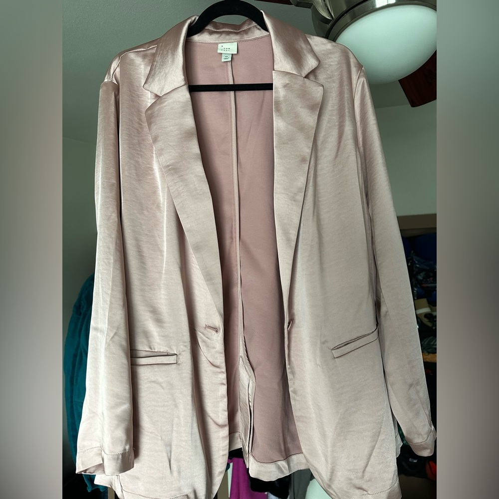 Rose Gold Satin Blazer